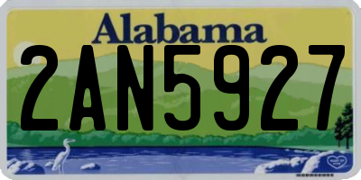 AL license plate 2AN5927