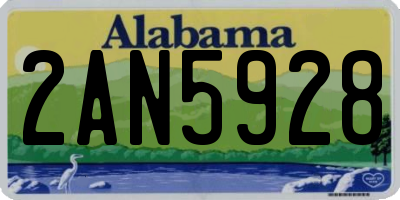 AL license plate 2AN5928