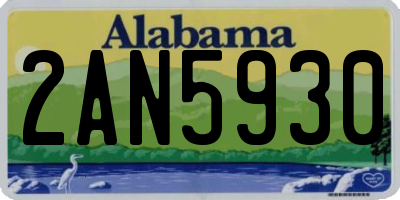 AL license plate 2AN5930