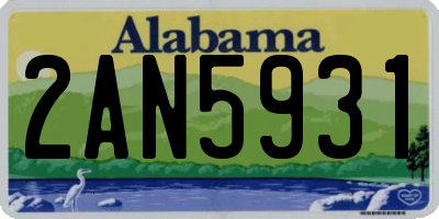 AL license plate 2AN5931