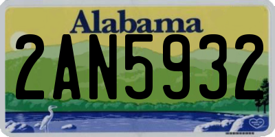 AL license plate 2AN5932