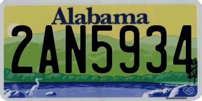 AL license plate 2AN5934