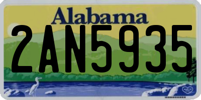 AL license plate 2AN5935