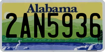 AL license plate 2AN5936