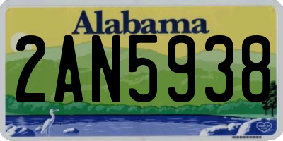 AL license plate 2AN5938