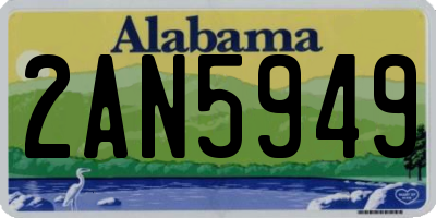 AL license plate 2AN5949