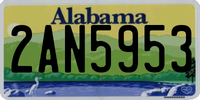 AL license plate 2AN5953