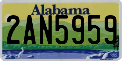AL license plate 2AN5959