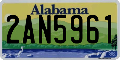 AL license plate 2AN5961