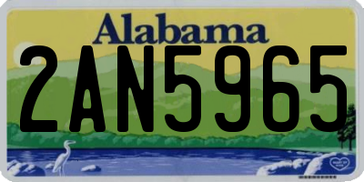 AL license plate 2AN5965