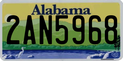 AL license plate 2AN5968