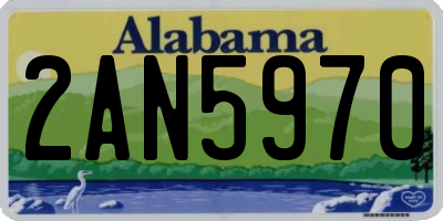 AL license plate 2AN5970