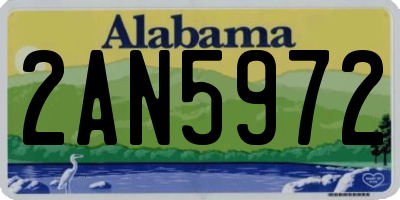 AL license plate 2AN5972