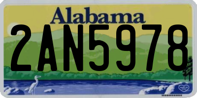 AL license plate 2AN5978