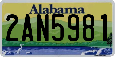 AL license plate 2AN5981