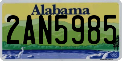 AL license plate 2AN5985