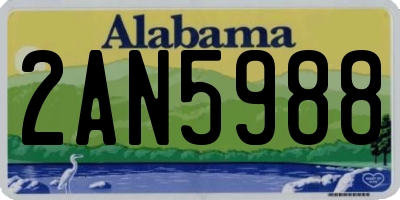 AL license plate 2AN5988