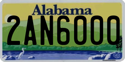 AL license plate 2AN6000