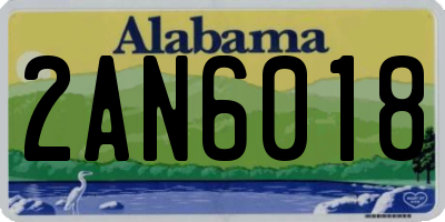 AL license plate 2AN6018