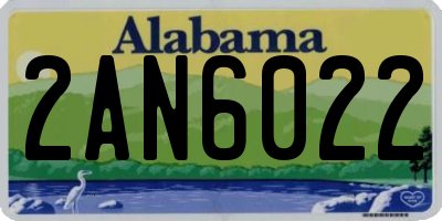AL license plate 2AN6022