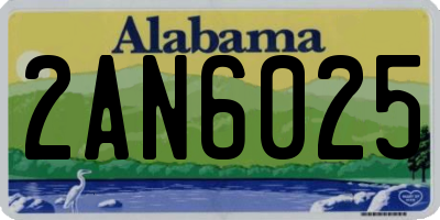 AL license plate 2AN6025