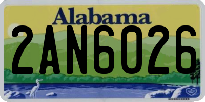 AL license plate 2AN6026