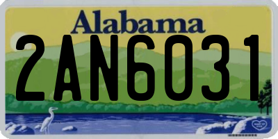 AL license plate 2AN6031