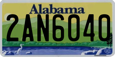 AL license plate 2AN6040