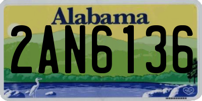 AL license plate 2AN6136