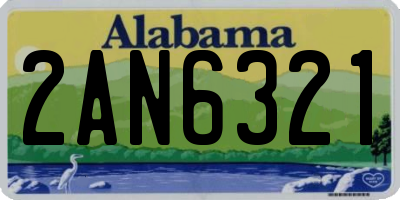 AL license plate 2AN6321