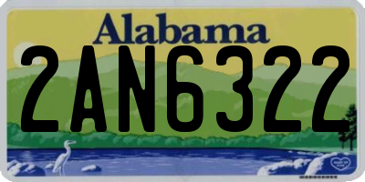 AL license plate 2AN6322