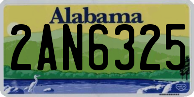 AL license plate 2AN6325