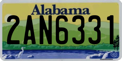 AL license plate 2AN6331
