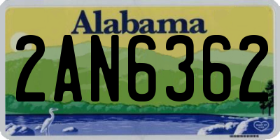 AL license plate 2AN6362