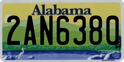 AL license plate 2AN6380