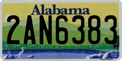 AL license plate 2AN6383