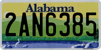 AL license plate 2AN6385