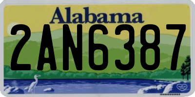AL license plate 2AN6387