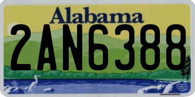 AL license plate 2AN6388