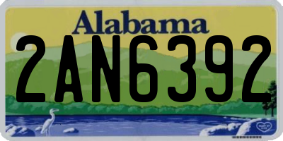 AL license plate 2AN6392