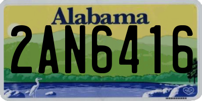 AL license plate 2AN6416