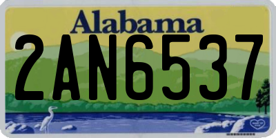 AL license plate 2AN6537