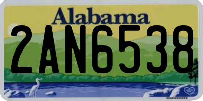 AL license plate 2AN6538