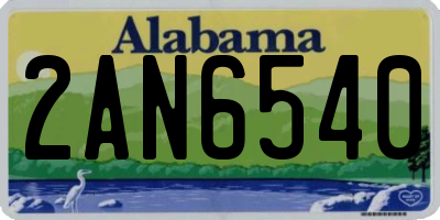 AL license plate 2AN6540