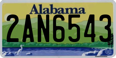 AL license plate 2AN6543