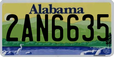 AL license plate 2AN6635