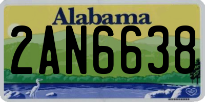 AL license plate 2AN6638