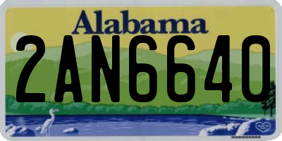 AL license plate 2AN6640