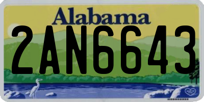 AL license plate 2AN6643
