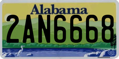 AL license plate 2AN6668